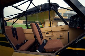 Piper Cub G-BJEI rear and front seats. Photo by Neil Sheehan.