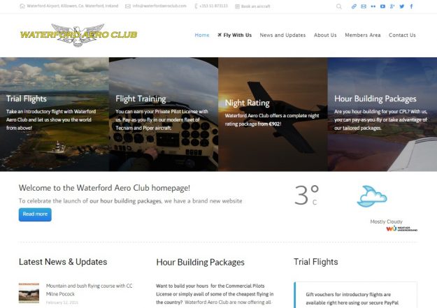 A screenshot of our new website homepage