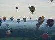 Hot air balloons over the countryside