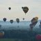 Hot air balloons over the countryside