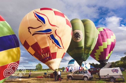 A line of hot air balloons. Photo by Peter Grogan of Emagine Media.