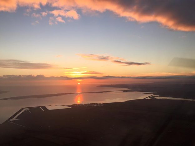 Sunset from EI-DJM overhead Waterford Airport