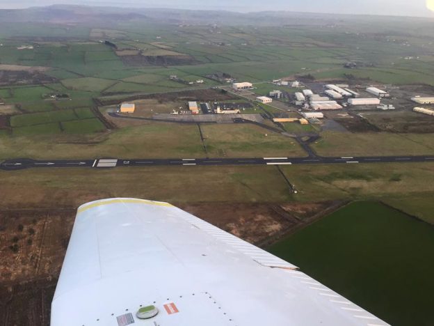 Waterford Airport runway from EI-DJM